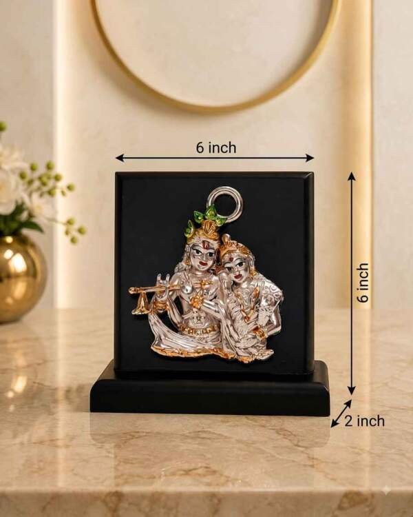 Radha Krishna Gold resin gift idol - view 7 | GW Creations