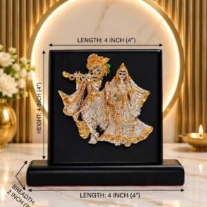 Radha Krishna Multicolor resin gift idol - view 8 | GW Creations