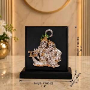 Radha Krishna Multicolor resin gift idol - view 7 | GW Creations