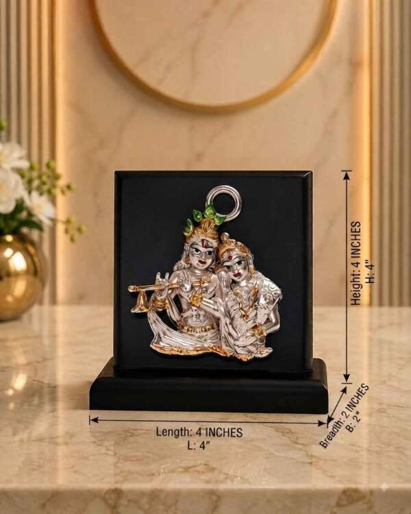 Radha Krishna Multicolor resin gift idol - view 7 | GW Creations