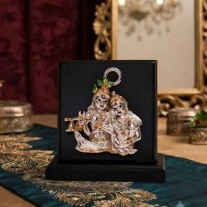 Radha Krishna Multicolor resin gift idol - view 8 | GW Creations