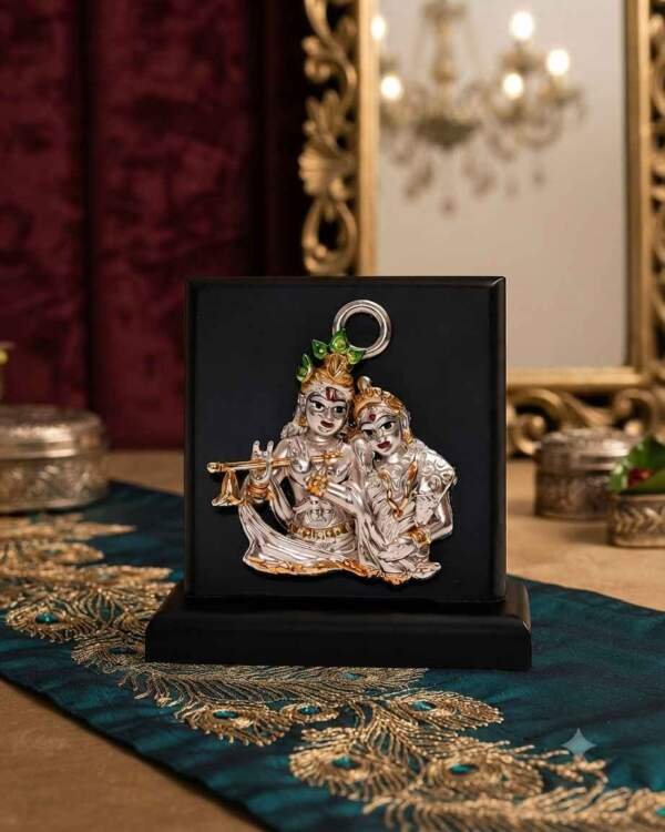 Radha Krishna Multicolor resin gift idol - view 8 | GW Creations