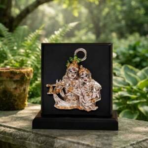 Radha Krishna Multicolor resin gift idol - view 7 | GW Creations