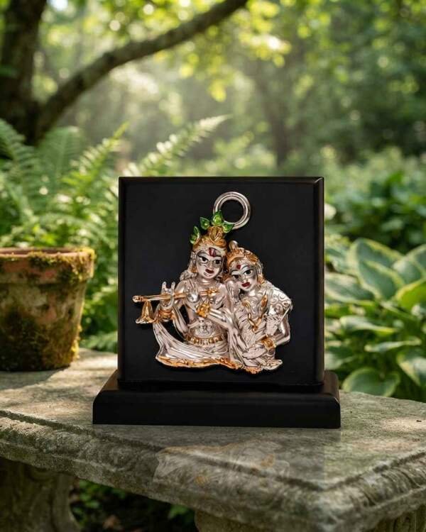 Radha Krishna Multicolor resin gift idol - view 7 | GW Creations