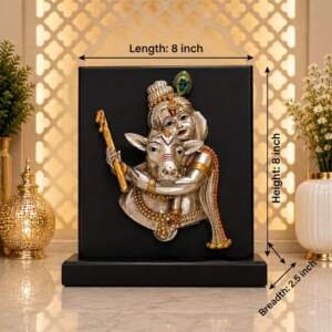 Krishna with Cow Gold resin gift idol - view 8 | GW Creations