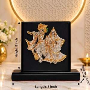 Radha Krishna Gold resin gift idol - view 9 | GW Creations