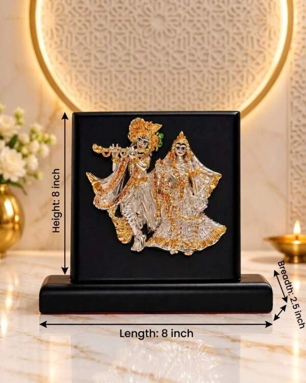 Radha Krishna Gold resin gift idol - view 9 | GW Creations