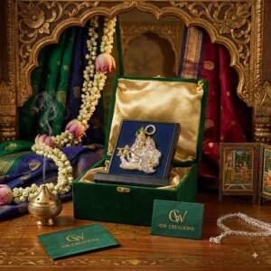 Radha Krishna Gold resin gift idol - view 9 | GW Creations