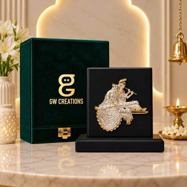 b726d237-3918-404e-a92b-eb454a20beb8-100kb Radha Krishna Multicolor resin gift idol - view 1 | GW Creations