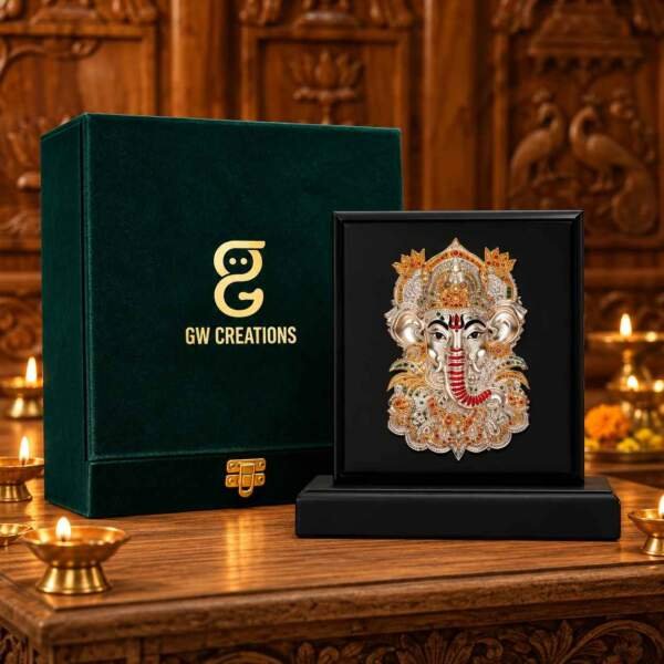 d114a291-df77-4912-a979-23e0bd327e6b-100kb Ganesh Multicolor resin gift idol - view 1 | GW Creations