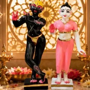 Jugal Jodi Radha & Krishna Idol – 12 Inch Marble Statue | Diwali & Janmashtami Gift - Image 3
